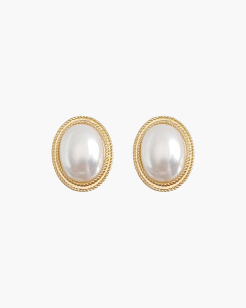 Radiance Oval Pearl Studs